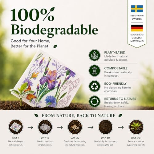 14 Pcs Flower Print Swedish Dishcloths - Image 5