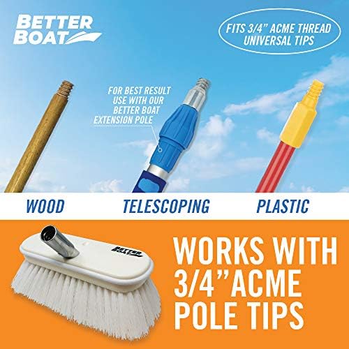 Stiff Boat Deck Brush, Heavy-Duty Marine Brush Head - Image 3