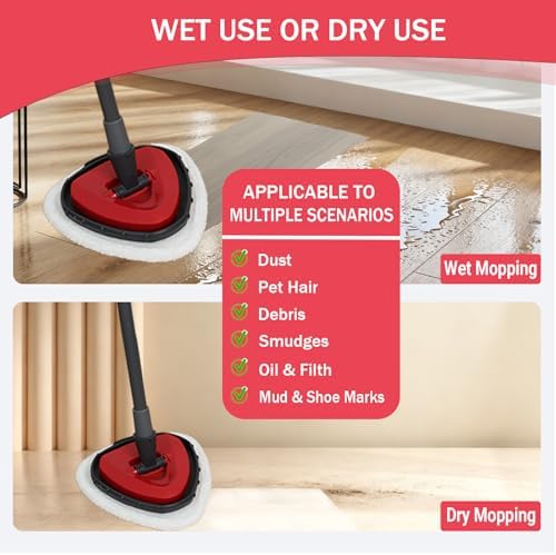 Triangule Flat Mop Replacement Pads, Spin Mop Pad Replacement, 5 Pack Mop - Image 5