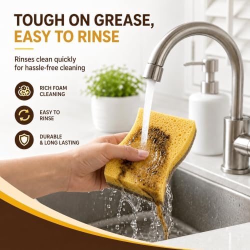 12 PCS Natural Sponges Kitchen, Dish Sponges - Image 4