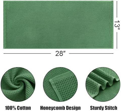 Kitinjoy 100% Cotton Waffle 4-Pack Kitchen Towels, Grass Green - Image 2