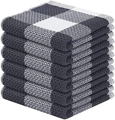 Homaxy Cotton Check 6 Pack Dish Cloths by Homaxy