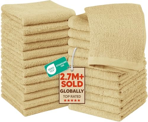 Utopia Towels 24 Pack Washcloths, 12x12 in, 100% Cotton by UTOPIATOWELS