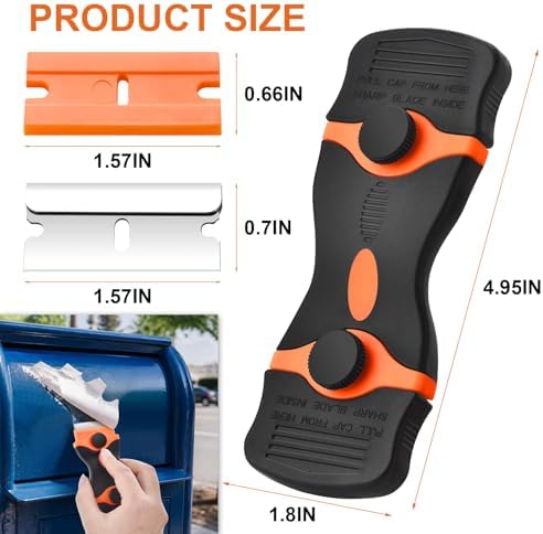 2 Pack Razor Blade Scraper Tool, 2-in-1 Razor Scraper - Image 2