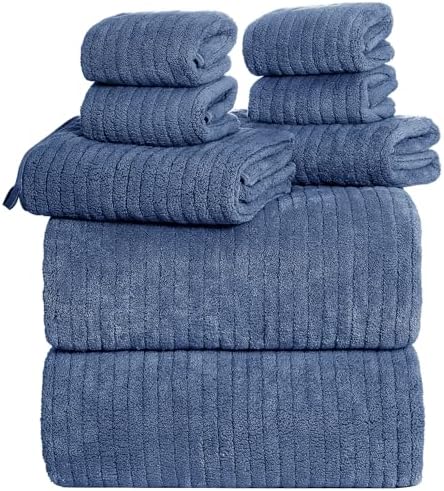 8 Piece Bath Towels Set, 2 Oversized 35 * 70 in Bath, 2 Hand, 4 Wash by Lunoku