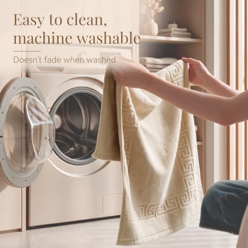 100% Cotton Bath Mat Towel, Soft & Absorbent Floor Towels 20"x32"Brown - Image 5