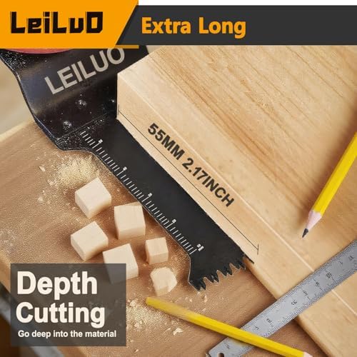 LEILUO 15Pcs Oscillating Saw Blades Wood, Japanese Teeth Multi Tool Blades - Image 4