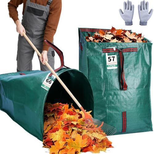 66&57 Gal Dustpan Yard Waste Bags Heavy Duty Reusable by Unknown