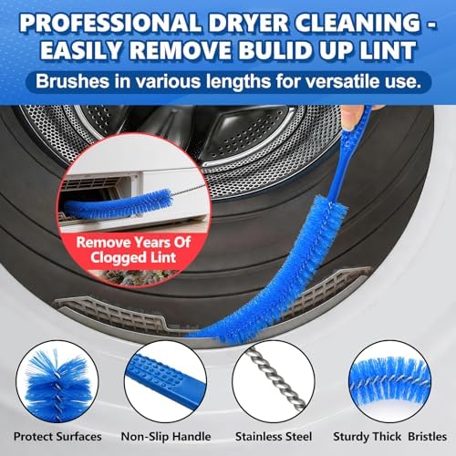 Sealegend 5Pack Dryer Vent Cleaner Kit Vacuum Hose Attachment & Brush Blue - Image 6