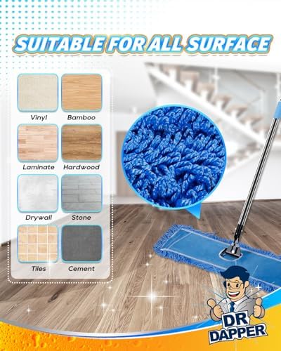 DR DAPPER 2 Pack 36-Inch Commercial Washable Microfiber Dust Mop Head - Image 4