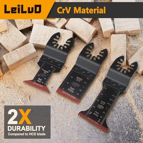 LEILUO 15Pcs Oscillating Saw Blades Wood, Japanese Teeth Multi Tool Blades - Image 5