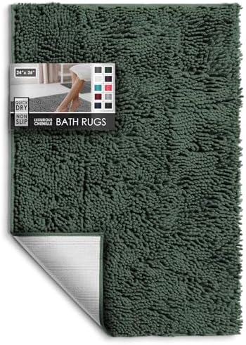 Hearth & Harbor Bathroom Rugs, Chenille Bath Mat by HearthHarbor