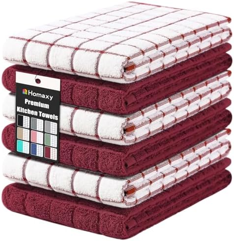 Homaxy Large Premium Cotton Kitchen Towels 16"x 28", 6 Pack by Homaxy