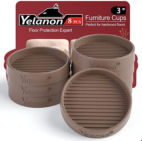 Non Slip Furniture Pads for Hardwood Floors -Yelanon 8Pcs 3” Coasters Cups by Yelanon