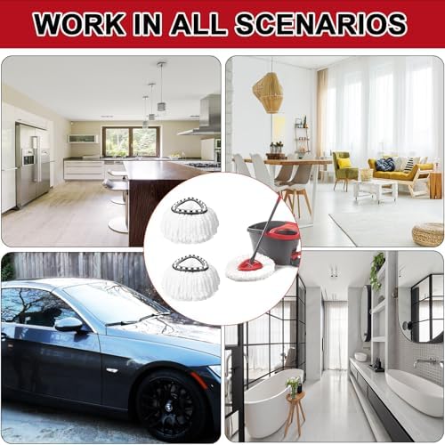 8 Pack Spin Mop Replacement Heads, 100% Microfiber Mop Head, Deep Cleaning - Image 7