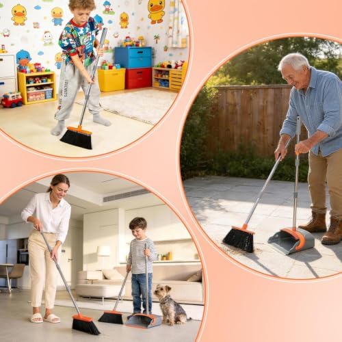 YZO Broom with Dustpan Combo Set, 56.1-Inch Long Handle Standing Design - Image 7