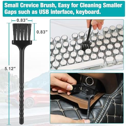 Luscinum Car Interior Duster Detailing Cleaning Gel Brushes Kit - Image 7