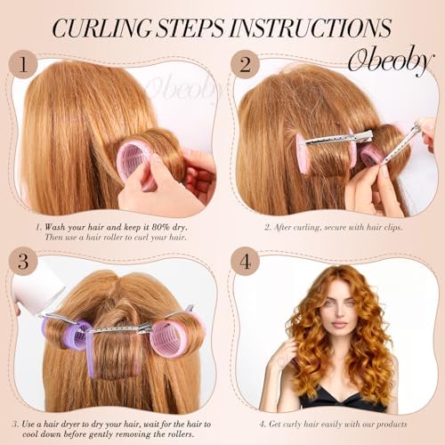 obeoby 4 Sizes Hair Rollers Curler Set - Image 3