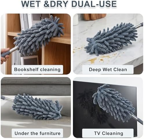 2 Pack Microfiber Duster for Cleaning, Washable Dusters, Extendable Pole - Image 5