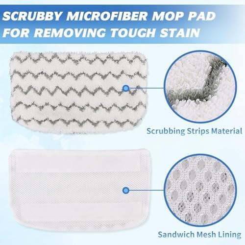 16 Pack Steam Mop Replacement Pads, Microfiber Floor Cleaning Pads Compatible - Image 2