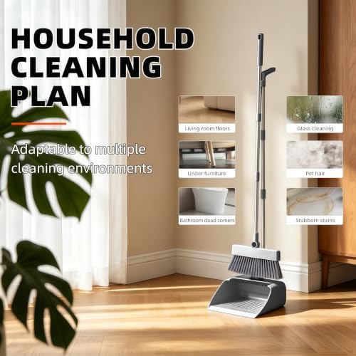 SDSM 4 in 1 Multifunctional Broom and Dustpan Combo Set, Heavy Duty Brooms - Image 4