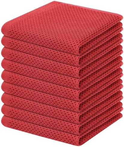 Homaxy 100% Cotton Waffle Weave Kitchen Dish Cloths, Brick Red by Homaxy
