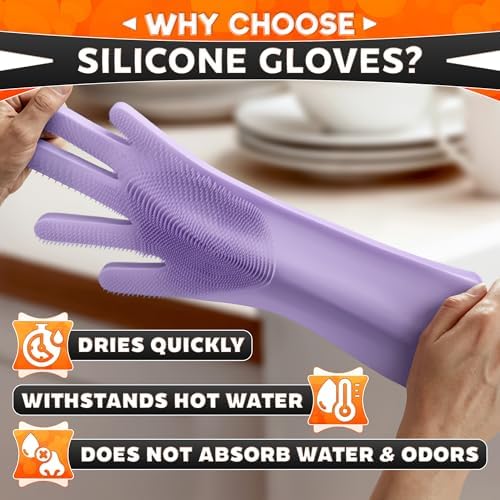 ALPENKOK Silicone Dishwashing Gloves - Image 3