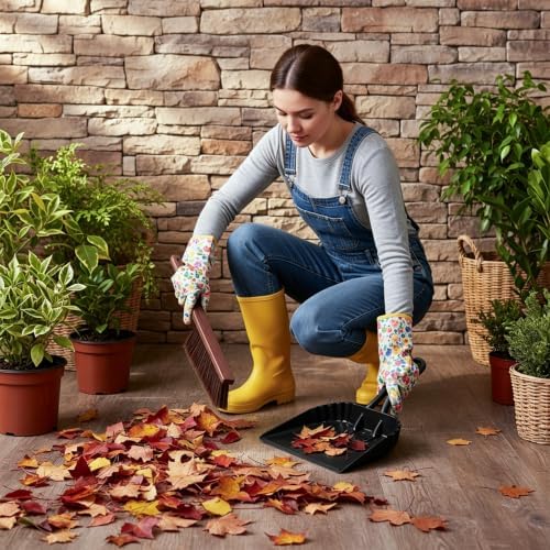 4Pcs Dust Pan and Brush Set, Heavy Duty Metal Dustpan - Image 2