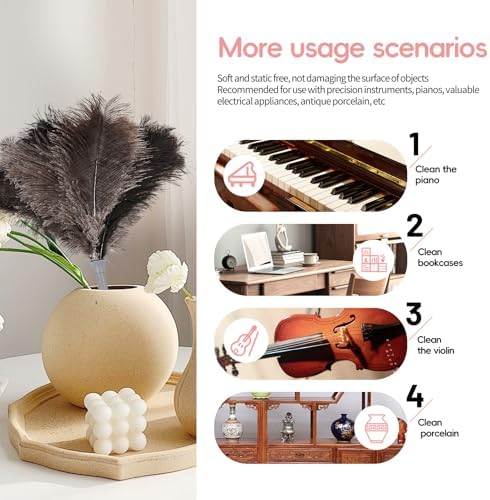 Feather Duster-Genuine Ostrich Feathers, Anti-Static, Reusable Eco-Friendly - Image 5