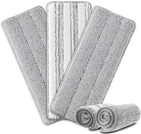 Flat Mop Pads, 5 Pack 13"X4.9" Microfiber Mop Replacement Pads Head by HiBaby