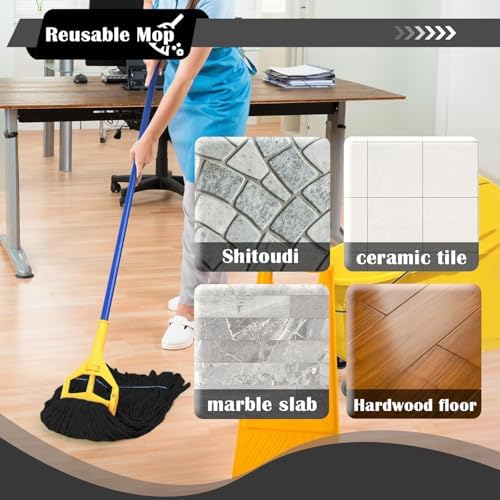 Heavy Duty Wet Industrial Cleaning Mop Head – 21 oz Black mop Head Replacement - Image 6