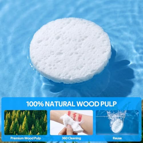 200 PCS Compressed Facial Sponges, Exfoliating Mask, Makeup Removal - Image 2