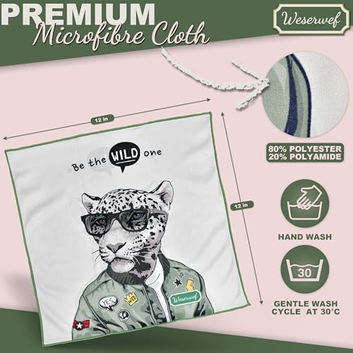 WESERWEF Design Microfiber Glasses Cleaning Cloth – Premium Cleaning Cloth - Image 2