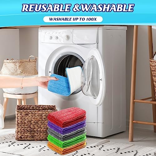 40 Pack Microfiber Cleaning Pads Machine Washable Replacement Head - Image 6