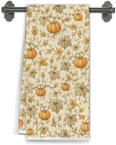 Pumpkin Pattern Kitchen Towel Fall Decor by Unknown