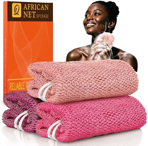 UJFQBH African Net Sponge Authenti, Exfoliating Body Scrubber by BuyNow