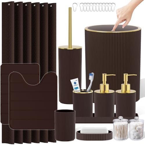 Brown Bathroom Accessories Set by LetUsMakeHomeYourFavoriteDestination