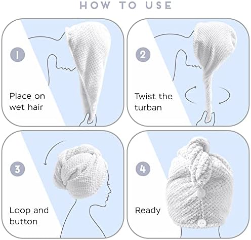 SimpleField 2 Pack Microfiber Hair Towel Wrap - Image 6