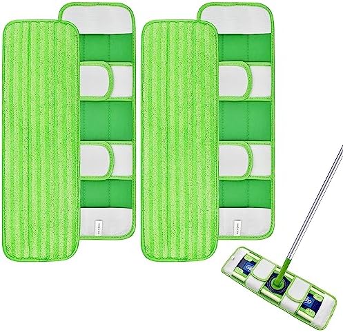 4 Pack Microfiber Mop Pads for Swiffer XL Mops Reusable Wet and Dry Mopping by GFRED