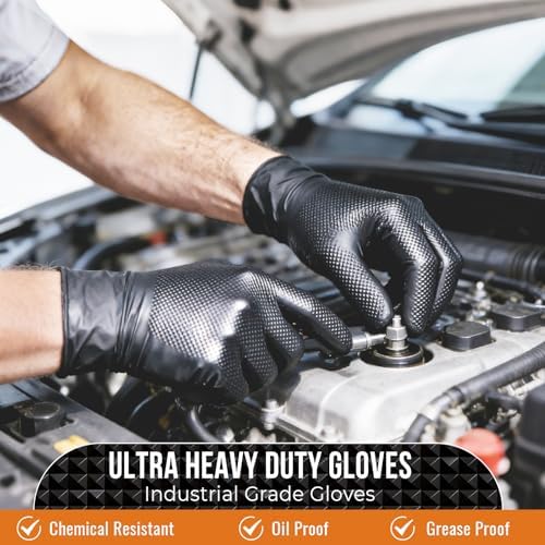 ANBOSON 10 Mil Heavy Duty Diamond Texture Nitrile Gloves, 100 Ct - Image 5