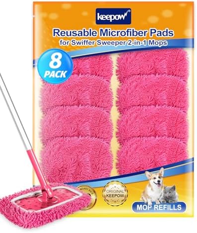 KEEPOW Reusable Microfiber Mop Pads Compatible by KEEPOW