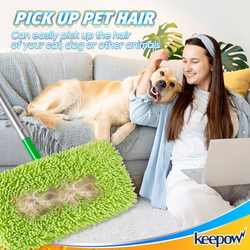 KEEPOW 6 Pack Reusable Microfiber Mop Pads Compatible - Image 5