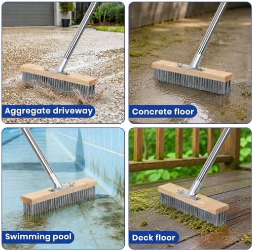 Stainless Steel Deck Scrub Brush, Outdoor Broom - Image 6