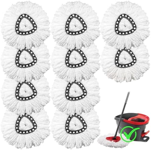 10 Pack Mop Replacement Heads Compatible by Tecbeauty