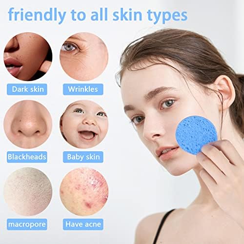 50-Count Facial Sponges Compressed Natural Cellulose Sponge Round Shape Face - Image 3