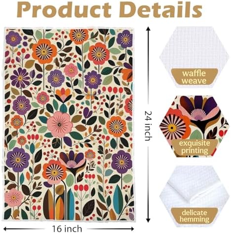 Boho Floral Kitchen Towels Set - Image 5