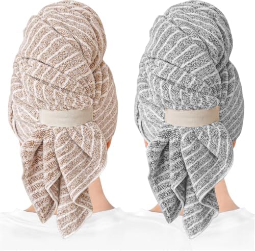 ROLSHOL 2-Pack Large Microfiber Hair Towel Wraps by ROLSHOL
