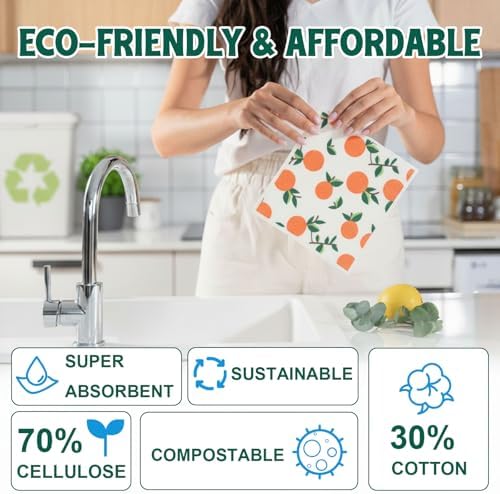 Swedish Dishcloths for Kitchen, 6 Pack Swedish Dish Cloths, Reusable Paper - Image 3