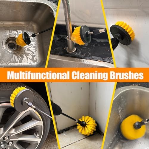 10Pcs Drill Brush Attachment Set, Drill Scrubber Brush Kit Include Scrub Pads - Image 2