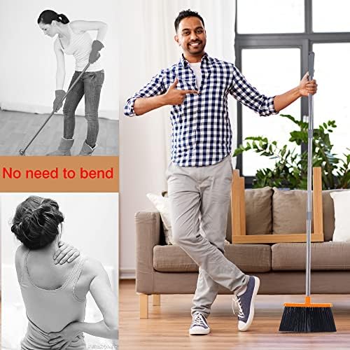 Broom and Dustpan Set for Home Upright Dustpan and Broom Combo Set - Image 2